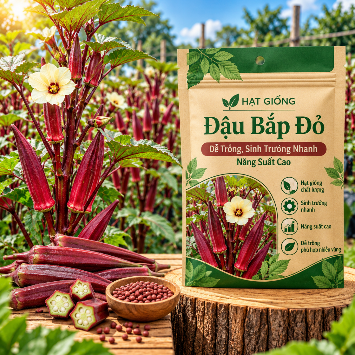 Hạt Giống Đậu Bắp Đỏ | Dễ Trồng, Sinh Trưởng Nhanh, Năng Suất Cao