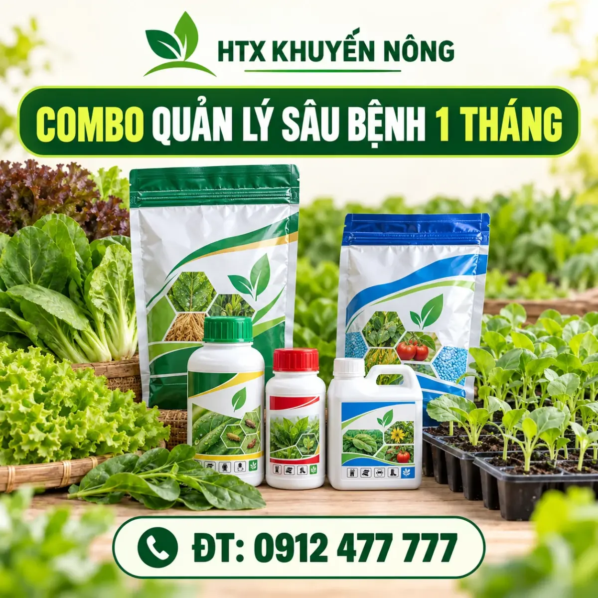 Combo quản lý sâu bệnh rau màu 1 tháng
