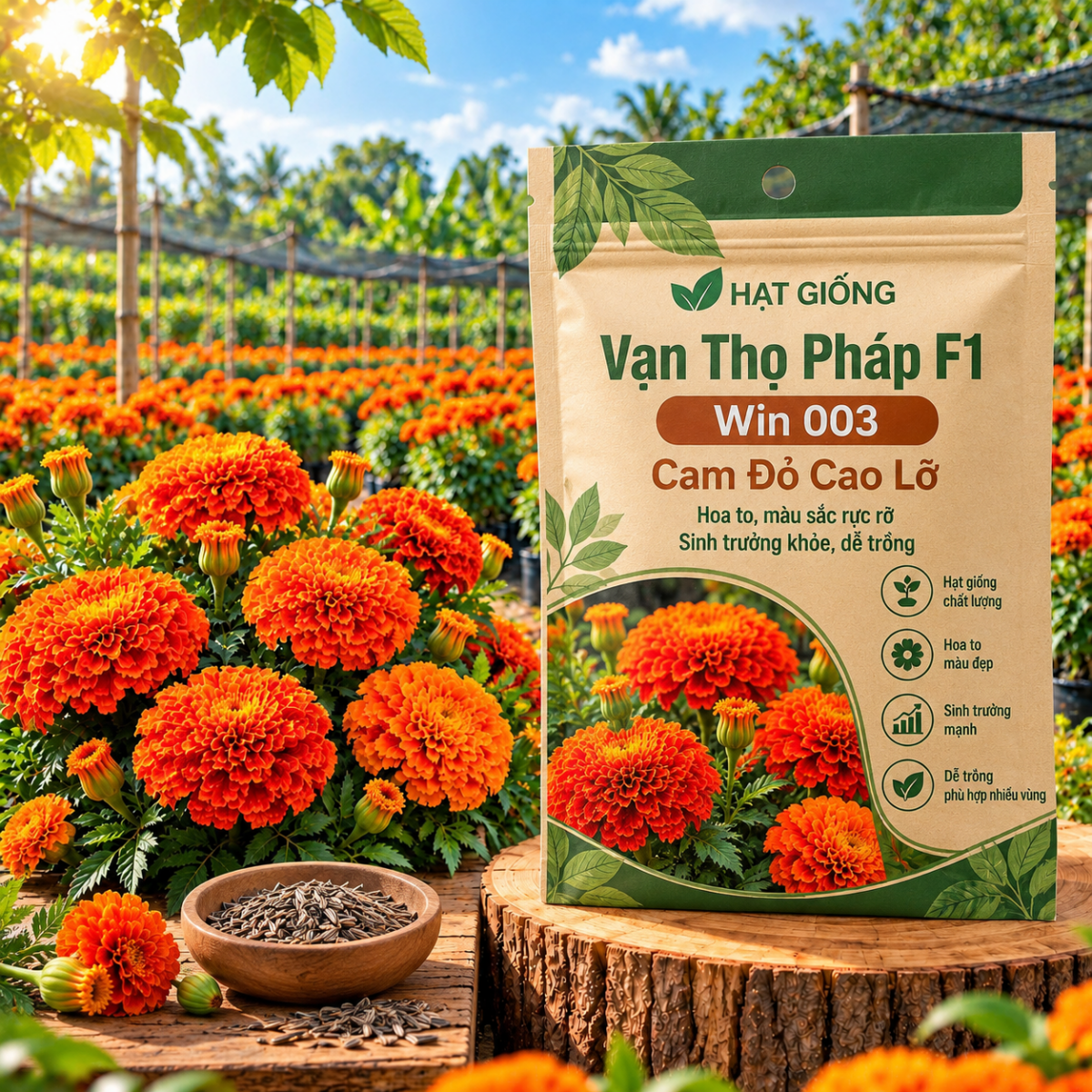 Vạn Thọ Mỹ Tiger 77 Cam Đỏ